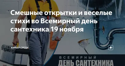 Смешные открытки и веселые стихи во Всемирный день сантехника 19 ноября |  Курьер.Среда | Дзен