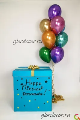 Открытая подарочная коробка, сюрприз, день рождения, праздничная плакаты на  стену • плакаты блеск, блеск, поздравление | 
