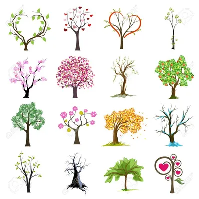 Рисунки весенних деревьев для детей