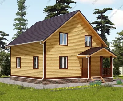 Двухэтажный деревянный дом из бруса 8х8 для круглогодичного проживания  проект «Д275». Строительство в Московской области.
