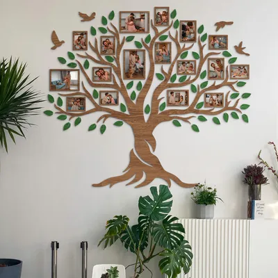 ᐉ Декоративное панно из дерева Woodyard Дерево с птицами 25x25 см Розовый  (0025sPink10)