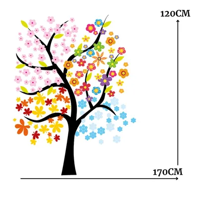 набор наклеек на стену дерево на тему "Времена года"