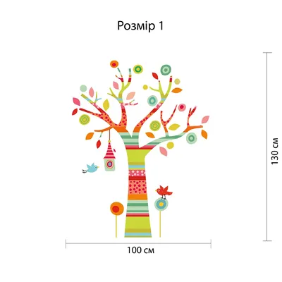Наклейка на стены "Буквенное дерево"