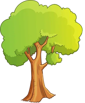 Иллюстрация Семья деревьев в стиле детский, книжная графика,