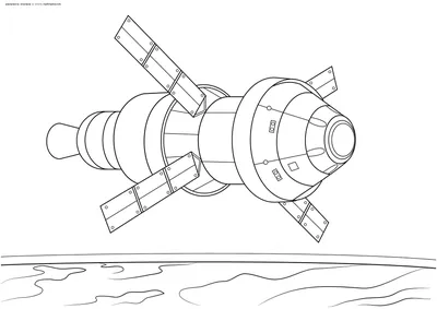 Раскраска Космический спутник | Раскраски космос. Космические раскраски для  детей