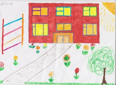 Фотография на тему Детский рисунок "Урок математики в школе", гуашь |  PressFoto