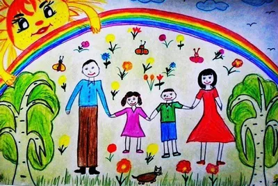 Выставка детского рисунка, посвящённая Международному дню семьи "Моя семья-  моё счастье!" - Ошколе.РУ