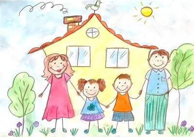 Лучшие работы Всероссийского конкурса детского рисунка, посвящённого Дню  семьи, любви и верности «Я рисую свою семью!» | Центр гражданских и  молодежных инициатив - Идея