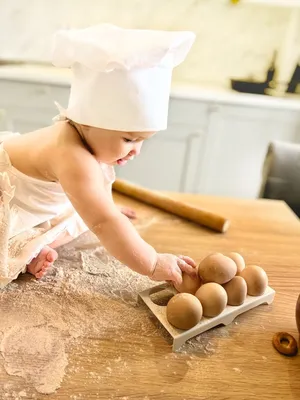 Детский фартук повара с колпаком белого цвета (2-5 лет) (ID#1497867051),  цена: 306 ₴, купить на 