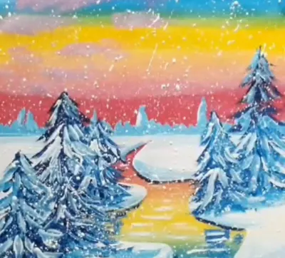 Зимний пейзаж красками 6 лет, зимний лес красками гуашь детский рисунок,  зима в лесу рисунок, дерево в снегу детский рисунок | Детский рисунок,  Рисунок, Пейзажи