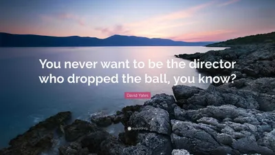 Дэвид Йейтс цитата: «Вы никогда не захотите быть режиссером, который уронил мяч, понимаете?»
