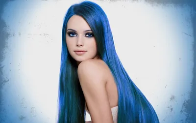 Просто милая девушка с синими волосами^^ | Пикабу
