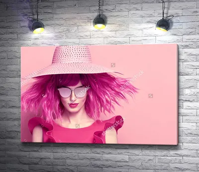 Картина “Киберпанк: Девушка c розовыми волосами (Рисованный стиль) – 1” |  PrintStorm