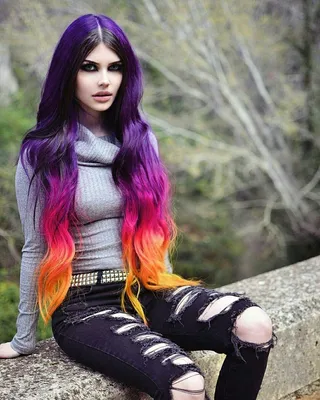 Разноцветные волосы (74 фото)