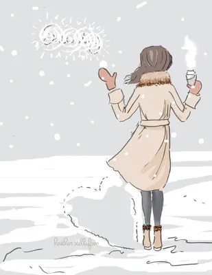 Девушка зимой, вид со спины, на аватарку (18 фото) - 