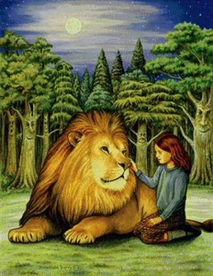 Лев в обнимку с девушкой» — создано в Шедевруме