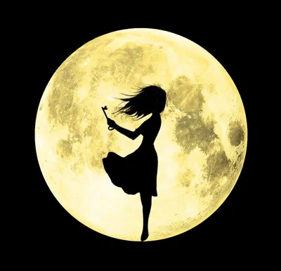 Картина "Девушка на фоне луны в платье из рук" | Интернет-магазин картин  "АртФактор"
