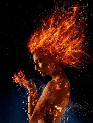 Девушка-огонь, девушка из огня, …» — создано в Шедевруме