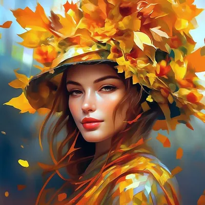 Плакат А-1"Девушка осень "