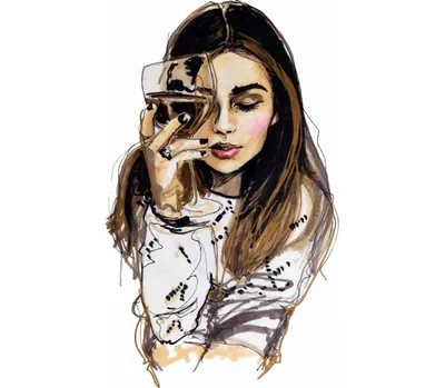Девушка с бокалом вина / модель Ирина Дёгтева