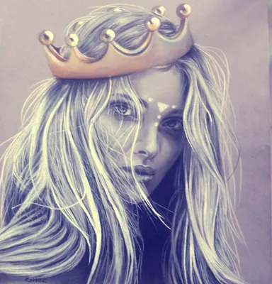 Девушка в короне рисунок - 71 фото