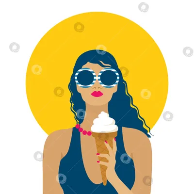 Девушка с мороженым | Пикабу