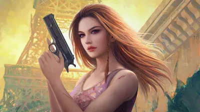 Картинки обои, Пистолет, девушка, пистолет - обои 1920x1080, картинка №12735