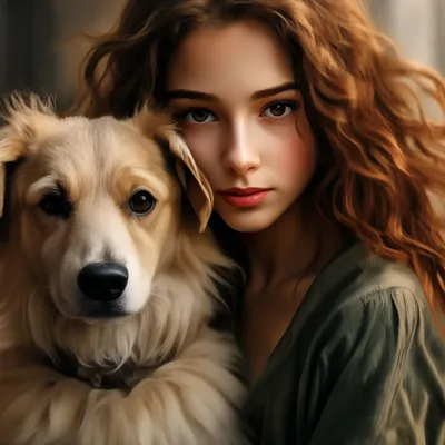 Девушка с собаками в лесу - 78 фото
