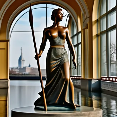 Статуя «Девушка с веслом» в стиле …» — создано в Шедевруме
