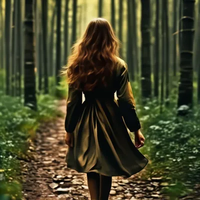 Картина из пазла,девушка в лесу, …» — создано в Шедевруме
