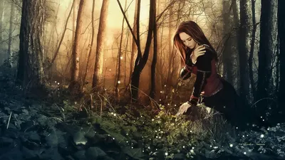 Девушка в лесу арт - 56 фото
