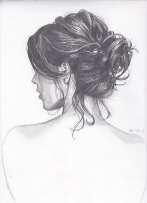 Силуэт девушки со спины рисунок - 69 фото