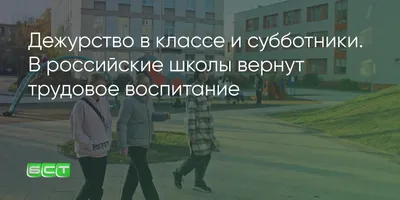 Дежурство в классе и субботники. В российские школы вернут трудовое  воспитание - Братская студия телевидения