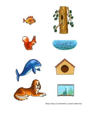 Животные для игры кто где живет 2 | Voorschoolse activiteiten, Dieren,  Taalactiviteiten