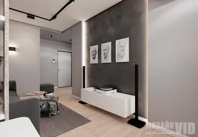 Готовый Дизайн-проект однокомнатной квартиры в стиле минимализм — Архитэкс