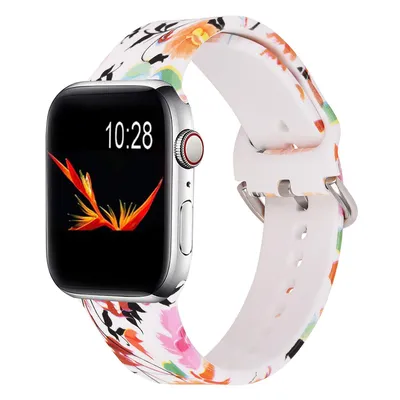 ᐉ Женский силиконовый ремешок для Apple Watch Цветы 38-40 мм