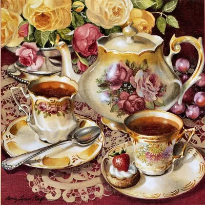 Картинки по запросу картинки для декупажа чаепитие | Искусство  приготовления кофе, Заварник, Картины с изображением креста