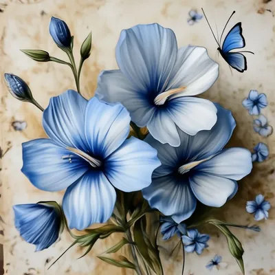 Картинки для декупажа на рисовой бумаге A4 1112 фон цветы бабочки винтаж  Milotto | AliExpress