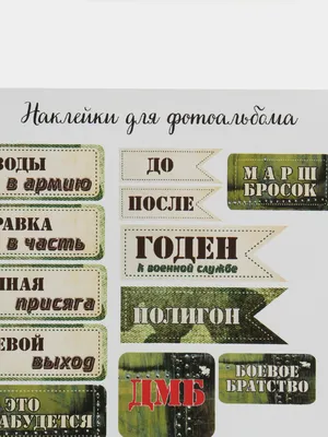 Лист с картинками 10х30 см "Дембельский альбом. ДМБ" (ScrapMania) купить