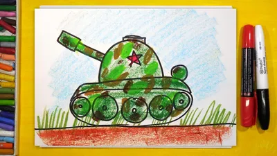 Большой танк — раскраска для детей. Распечатать бесплатно.
