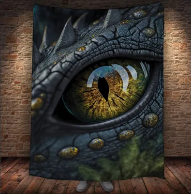 Плед с 3D принтом Глаз Дракона – Большой глаз хищника дракона | Booom Shop