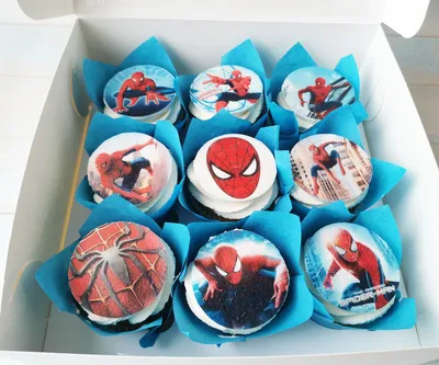 Картинка для капкейков "Человек-паук (Spider-Men)" - PT101632 печать на  сахарной пищевой бумаге