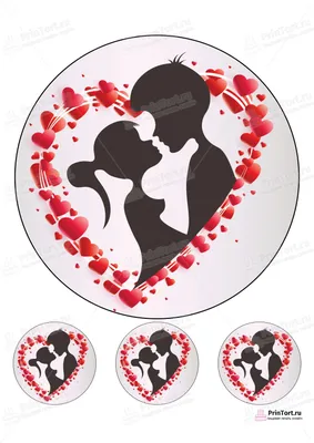 Картинка для капкейков День святого Валентина rom0088 печать на сахарной  бумаге | 