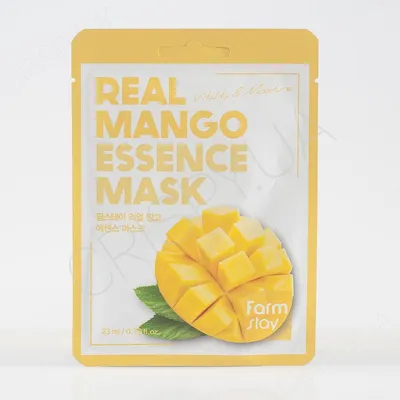 Тканевая маска для лица с манго FARMSTAY REAL MANGO ESSENCE MASK - 23 мл -  купить в Киеве, цена производителя на Тканевая маска для лица с манго  FARMSTAY REAL MANGO ESSENCE MASK -