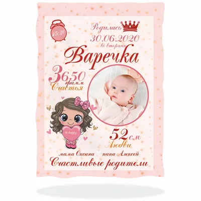 Детская метрика из дерева для новорожденных (ID#40417304), цена: 45 руб.,  купить на 
