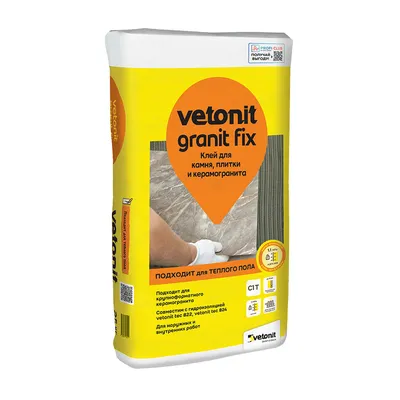 Клей для плитки/ керамогранита/ мозаики Vetonit Granit fix серый (класс С1  T) 25 кг — купить в Выборге в Петровиче: цена за штуку, характеристики, фото