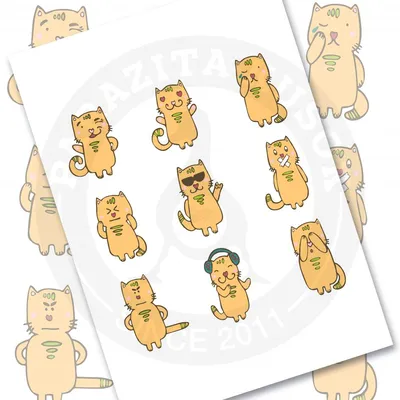Котики наклейки детские стикеры наборы для творчества с котятами - купить с  доставкой по выгодным ценам в интернет-магазине OZON (906761737)