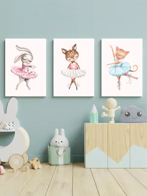 Набор из 4 постеров в детскую комнату купить по цене 1399 ₽ в  интернет-магазине KazanExpress