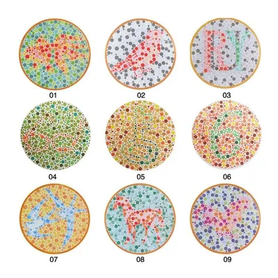 Таблицы Рабкина для проверки зрения и дальтонизма | Пикабу