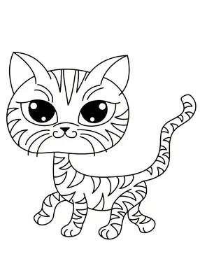 Раскраска Котик | Раскраски и прописи для детей с животными